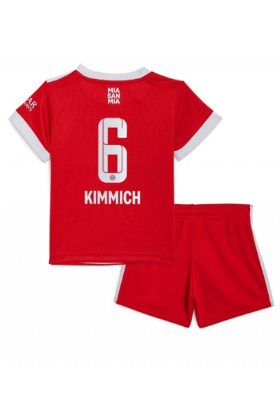 Fotbalové Dres Bayern Munich Joshua Kimmich #6 Dětské Domácí Oblečení 2022-23 Krátký Rukáv (+ trenýrky)